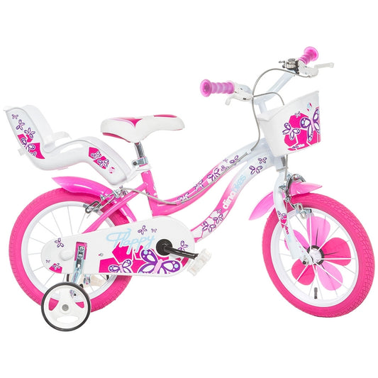 Bicicleta copii Dino Bikes 14' Flappy roz