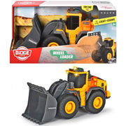 Buldozer Dickie Toys Volvo Wheel Loader 23 cm cu lumini si sunete