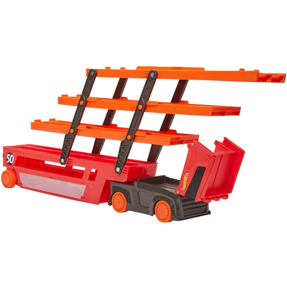 Camion Hot Wheels by Mattel Mega transportator cu trailer
