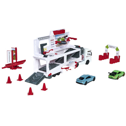 Camion Majorette MAN Tgx Porsche Experience cu 2 masinute