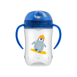 Canita cu cioc moale si manere, 270 ml, 9 luni+, albastra