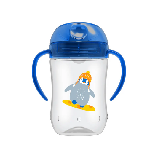 Canita cu cioc moale si manere, 270 ml, 9 luni+, albastra