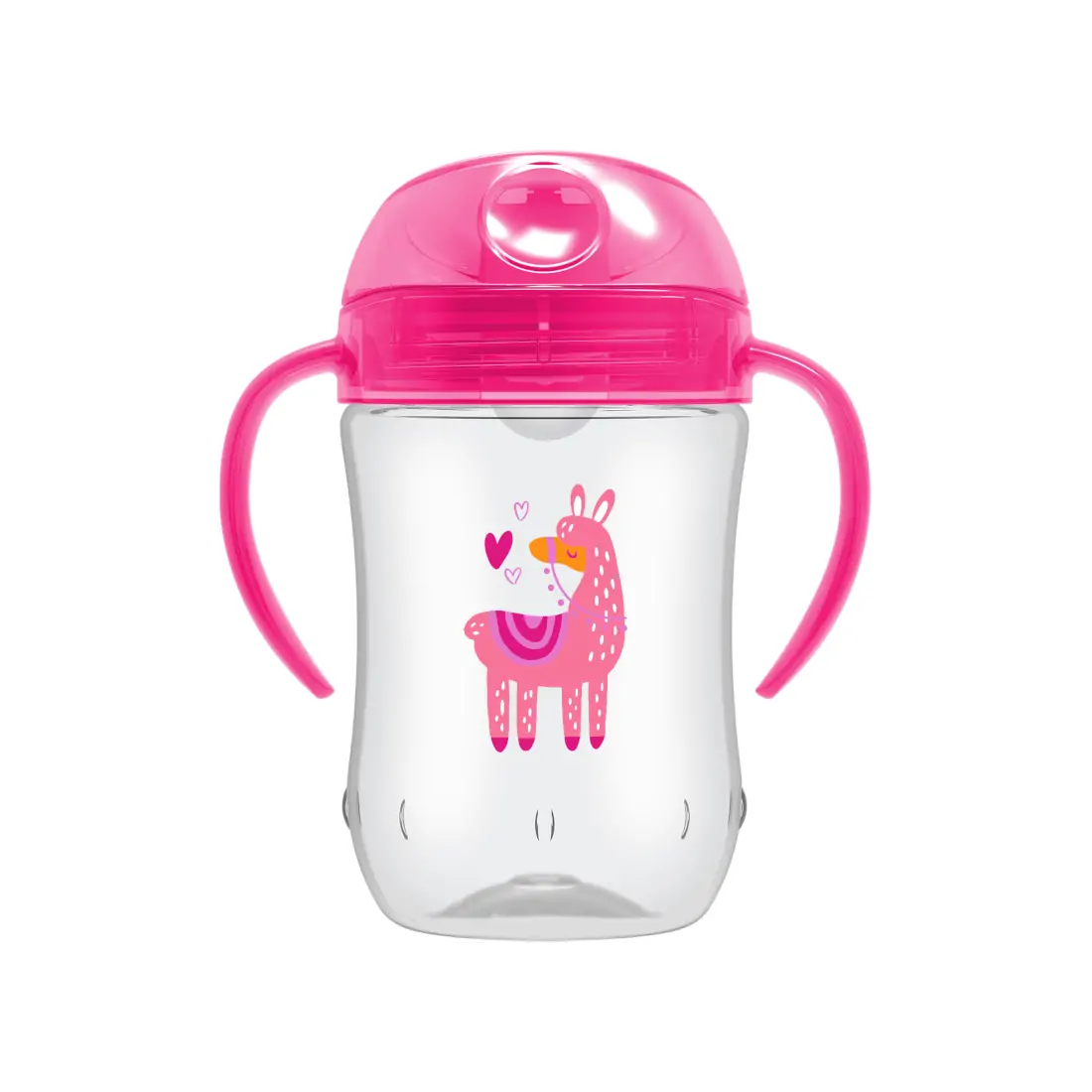 Canita cu cioc moale si manere, 270 ml, 9 luni+, roz