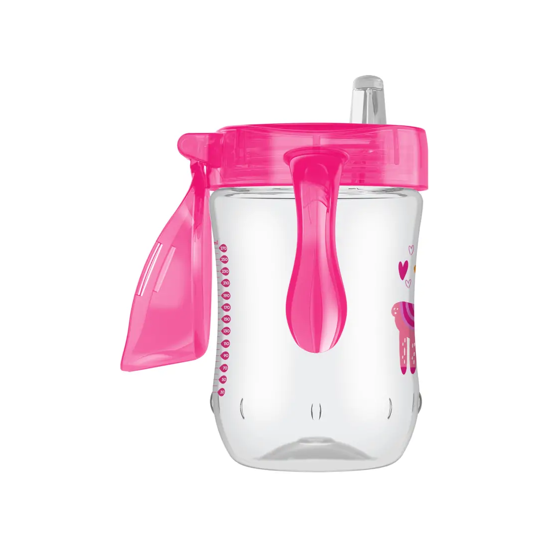 Canita cu cioc moale si manere, 270 ml, 9 luni+, roz