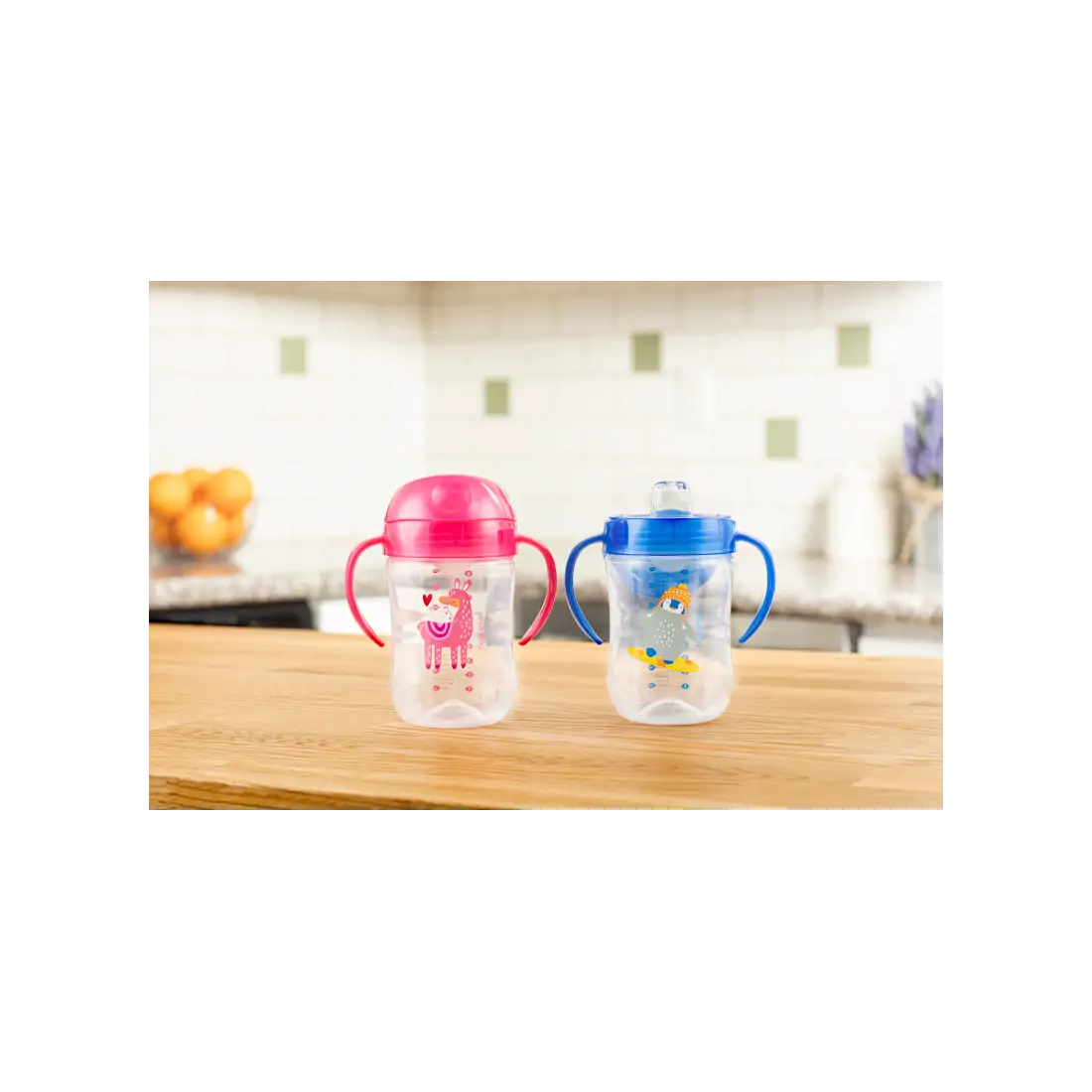 Canita cu cioc moale si manere, 270 ml, 9 luni+, roz