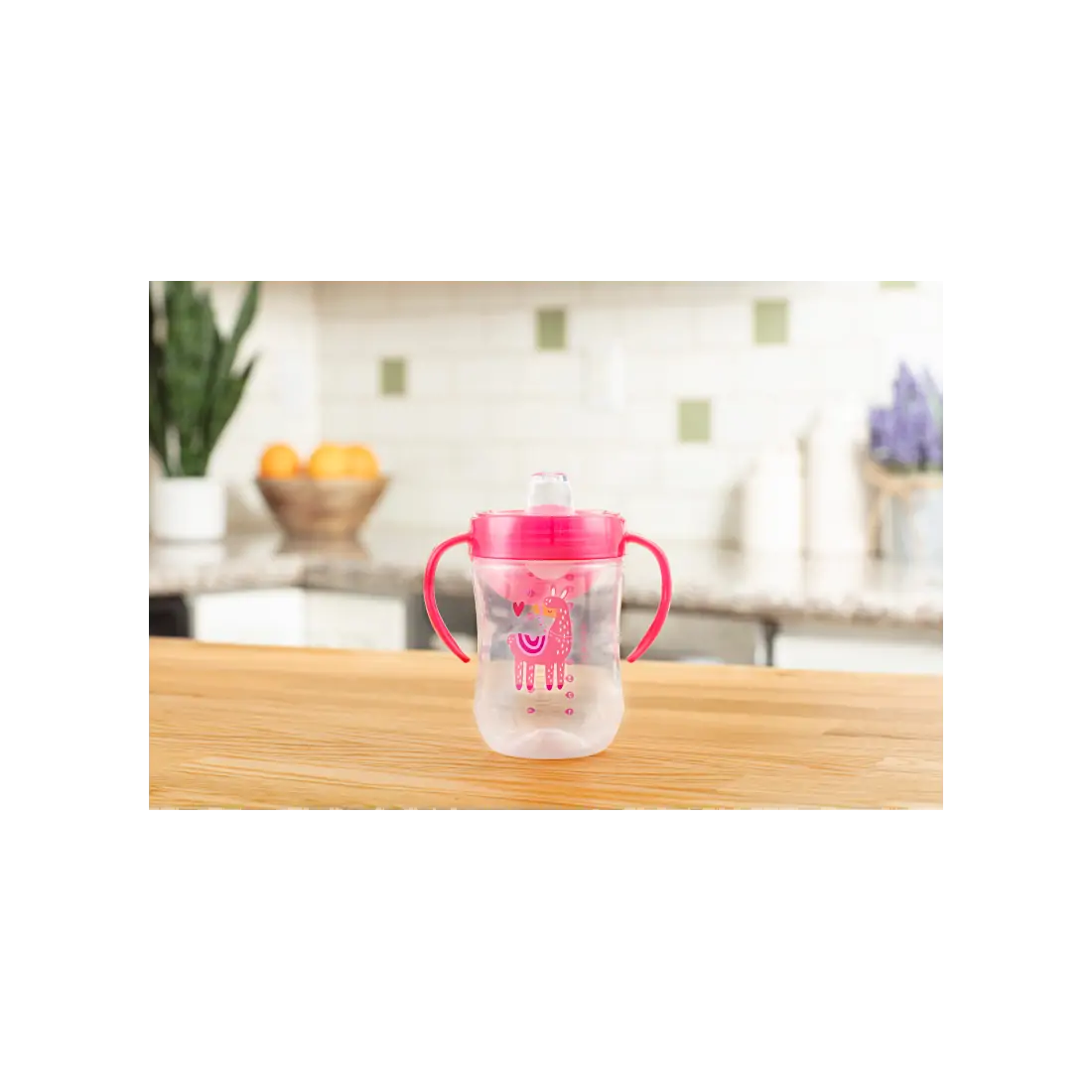 Canita cu cioc moale si manere, 270 ml, 9 luni+, roz