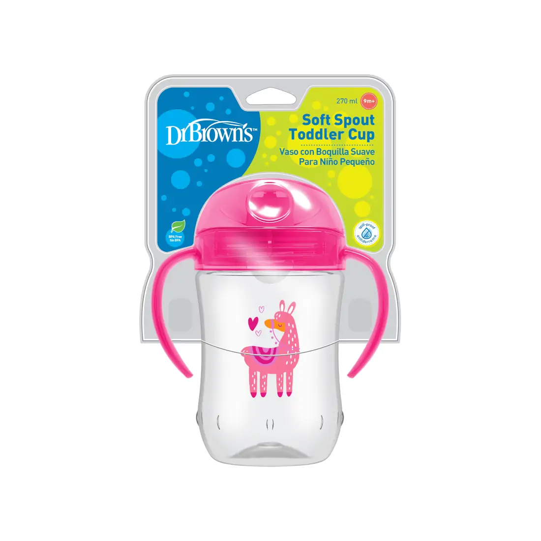 Canita cu cioc moale si manere, 270 ml, 9 luni+, roz