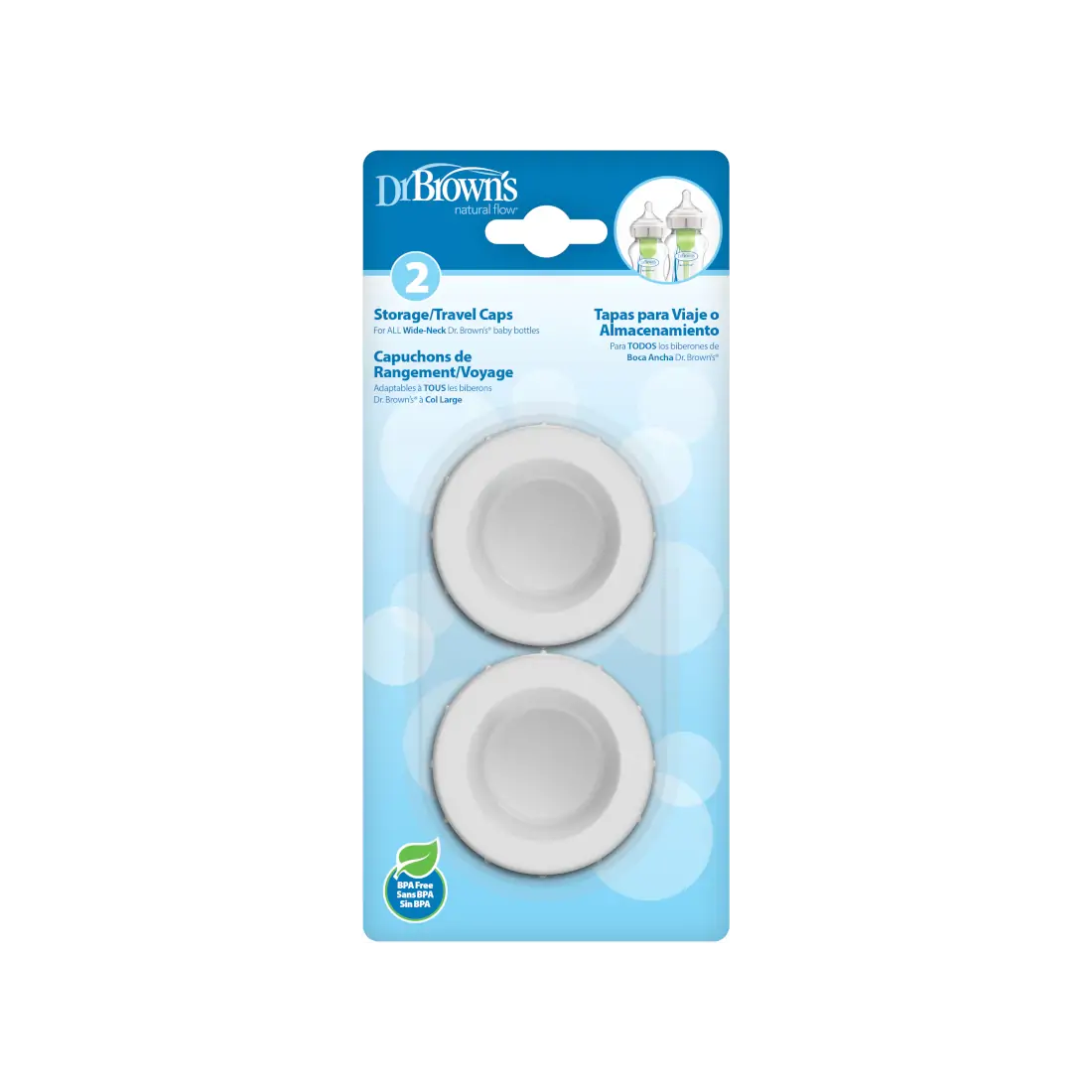 Capace calatorie pentru  Biberoane cu Gat Larg (2 pack)