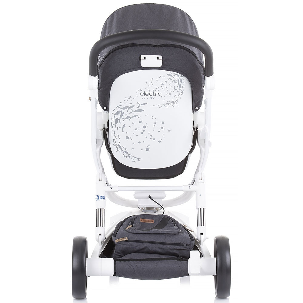 Carucior Chipolino Electra 3 in 1 silver cu cadru alb