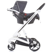 Carucior Chipolino Electra 3 in 1 silver cu cadru alb