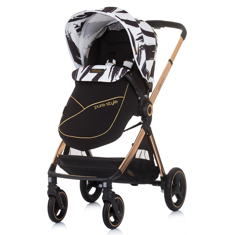 Carucior Chipolino Elite 3 in 1 black white