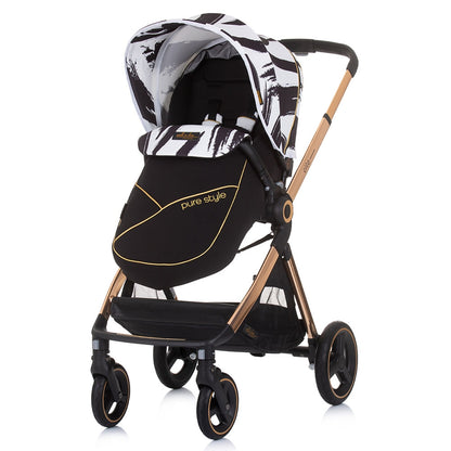 Carucior Chipolino Elite 3 in 1 black white