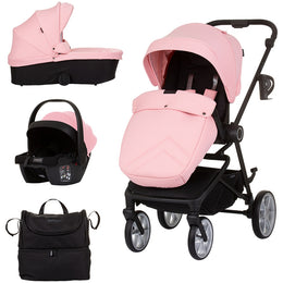 Carucior Chipolino Linea 3 in 1 flamingo cu landou si scaun auto i-Size