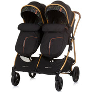 Carucior gemeni Chipolino Duo Smart 2 in 1 obsidian leaves