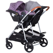 Carucior gemeni Chipolino Duo Smart 3 in 1 anthracite lilac