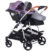 Carucior gemeni Chipolino Duo Smart 3 in 1 anthracite lilac