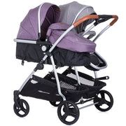 Carucior gemeni Chipolino Duo Smart 3 in 1 anthracite lilac