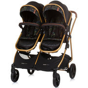 Carucior gemeni Chipolino Duo Smart 3 in 1 obsidian leaves