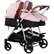 Carucior gemeni Chipolino Duo Smart 3 in 1 pink marshmallow