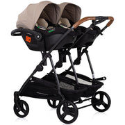 Carucior gemeni Chipolino Duo Smart 3 in 1 tiramisu