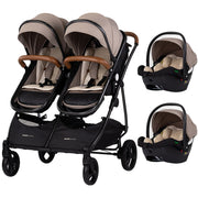 Carucior gemeni Chipolino Duo Smart 3 in 1 tiramisu