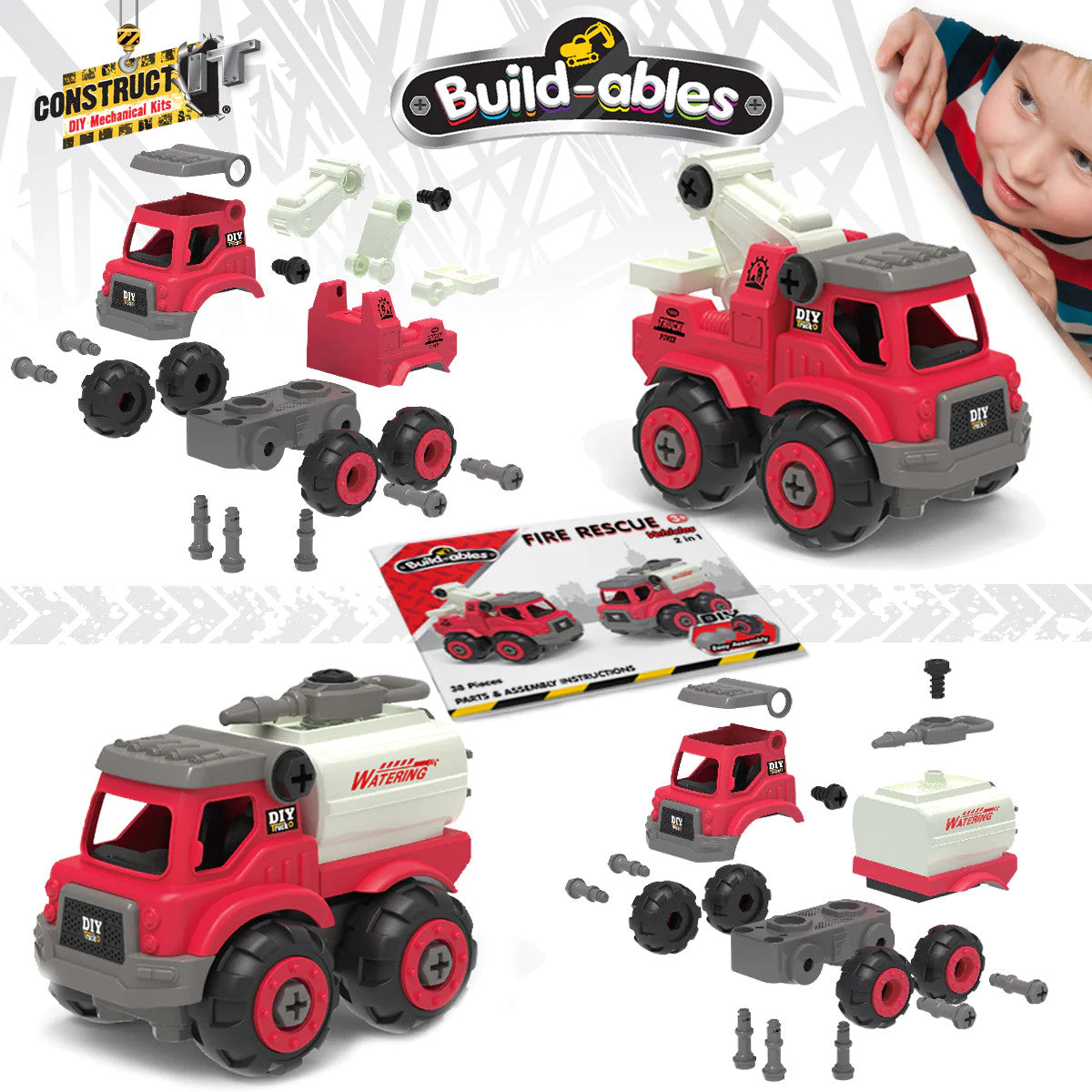 Kit STEM de construit Masini de interventie 2 in 1