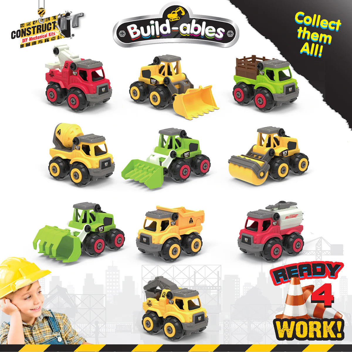Kit STEM de construit Utilaje de ferma 2 in 1