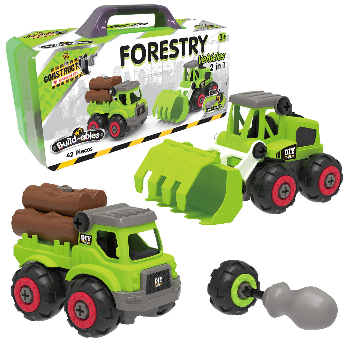 Kit STEM de construit Utilaje forestiere 2 in 1