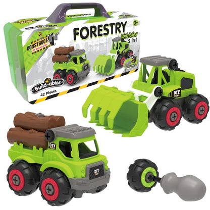 Kit STEM de construit Utilaje forestiere 2 in 1
