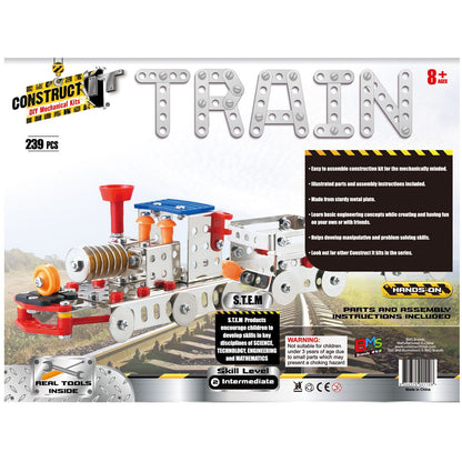 Kit STEM Locomotiva cu aburi și doua vagoane, nivel intermediar