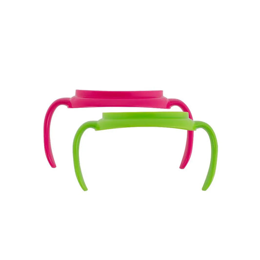 Manere pentru canite tranzitie, 2 pack (BPA Free) Roz/Verde