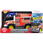 Masina de pompieri Dickie Toys Fire Rescue Unit 30 cm cu lumini si sunete
