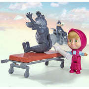 Masina Simba Masha and the Bear Ambulance cu accesorii