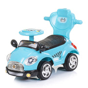 Masinuta de impins Chipolino Super Car blue cu maner si copertina