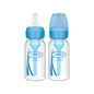 Pachet Biberoane din plastic, Anti-Colici cu Gat Ingust "Options Plus"  120 ml. (2 pack), Albastru