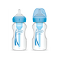 Pachet Biberoane din plastic, Anti-Colici Gat Larg "Options Plus" 270 ml. Albastru (2-Pack)
