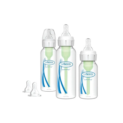 Pachet Biberoane din plastic, Anti-Colici cu Gat Ingust, Starter Kit BPA Free