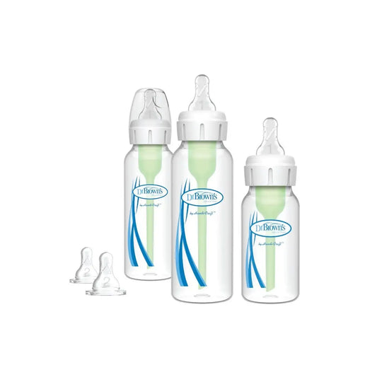 Pachet Biberoane din plastic, Anti-Colici cu Gat Ingust, Starter Kit BPA Free