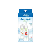 Pachet Biberoane Anti-Colici cu Gat Ingust, PP, 250 ml. â€Options Plusâ€ ï¿½ Design (2 pack), BPA Free