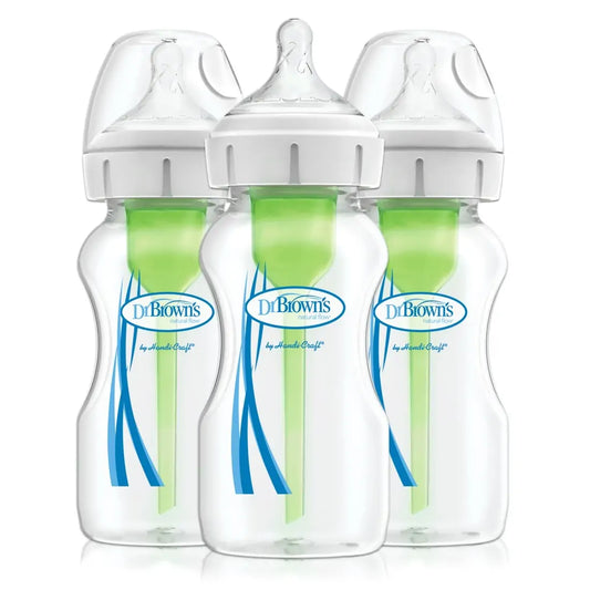 Pachet Biberoane Anti-Colici cu Gat Larg "Options Plus" Polipropilena, 270 ml. (3-Pack)