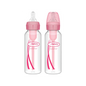 Pachet Biberoane din plastic, Anti-Colici cu Gat Ingust "Options Plus" de 250 ml. (2-Pack) Roz