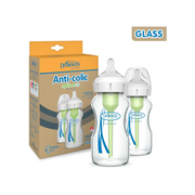 Pachet Biberoane Anti-Colici cu Gat Larg â€Options Plusâ€ din sticla 270 ml. (2 pack)