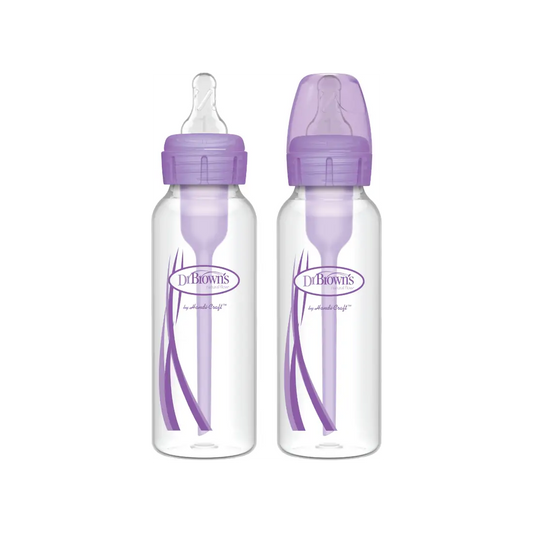 Pachet Biberoane din plastic, Anti-Colici cu Gat Ingust â€Options Plusâ€ ï¿½ de 250 ml. (2 pack) Violet