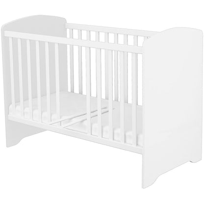 Patut copii din lemn cu sertar Hubners Patrik 120x60 cm alb grafit