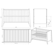 Patut copii din lemn Hubners Cosmo 120x60 cm alb