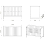 Patut copii din lemn Hubners Paula 120x60 alb