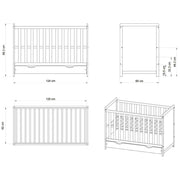 Patut copii din lemn Hubners Paula 120x60 alb cu sertar