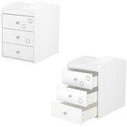 Patut copii transformabil din lemn cu 4 sertare Hubners Matei Kombi 120x60 cm alb cu stelute