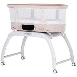 Patut cu leganare si cantar integrat Chipolino Sogno 2 in 1 macadamia