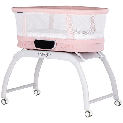 Patut cu leganare si cantar integrat Chipolino Sogno 2 in 1 pink